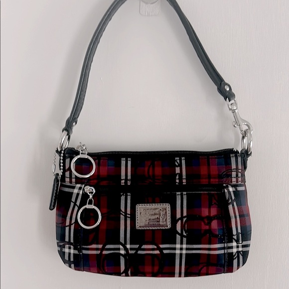 Coach Poppy Tartan Large Wristlet - Picture 1 of 16